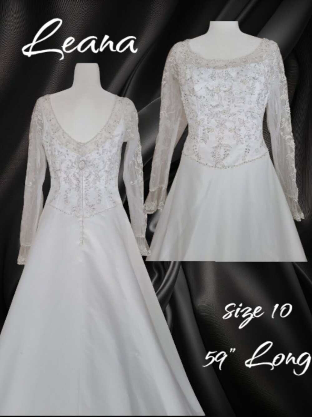 Mori Lee White Long Sleeve Beaded Wedding Gown Leana